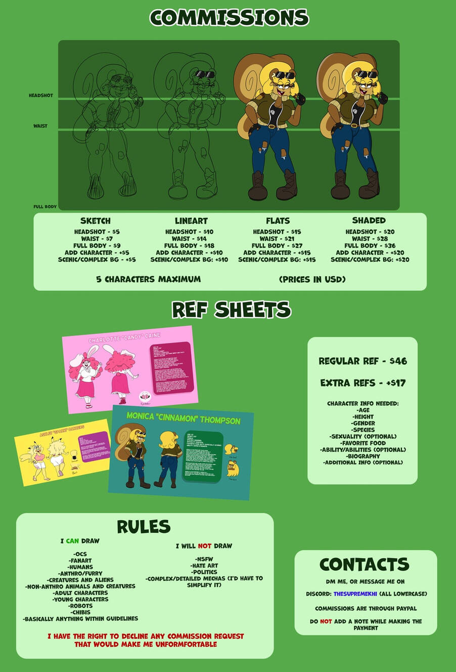 Commission Sheet Commission Sheet
